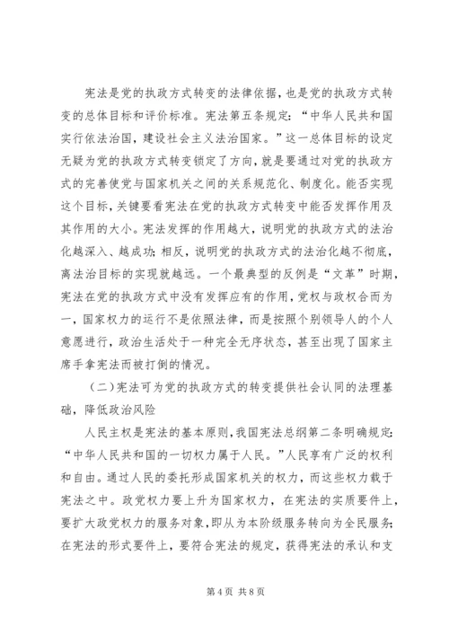 小议宪法在党的执政方式的作用.docx