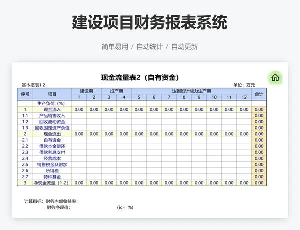 建设项目财务报表系统