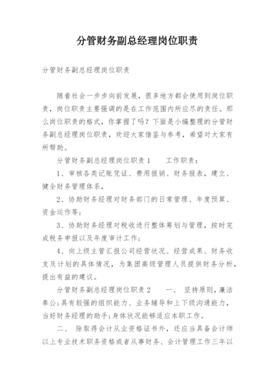 分管财务副总经理岗位职责.docx