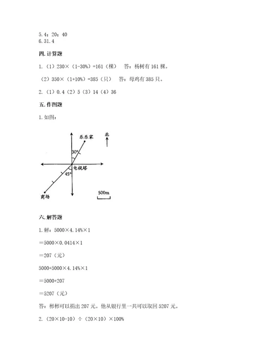 苏教版六年级数学小升初检测试题附参考答案预热题