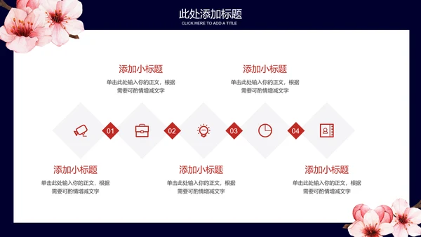 蓝粉色清新风总结汇报通用PPT演示模板