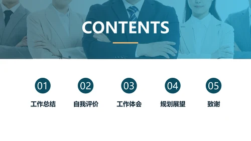 蓝色城市商务员工转正述职汇报PPT