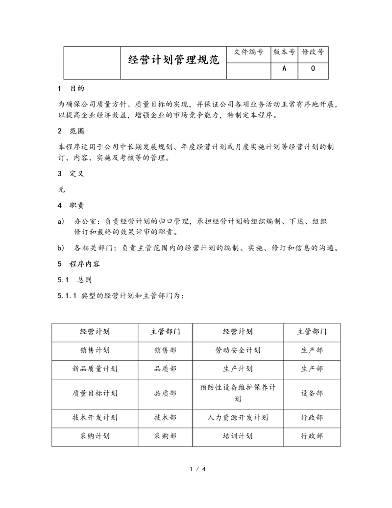 01-【经营计划】-03-经营计划管理规范.docx