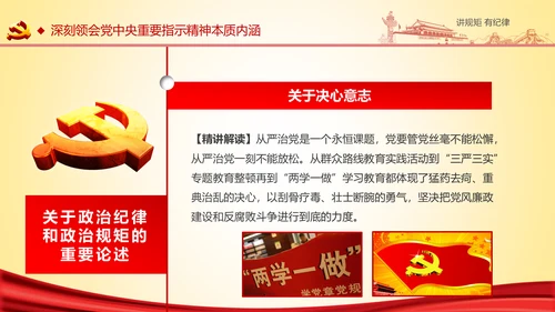 两学一做党课之讲规矩有纪律ppt模板