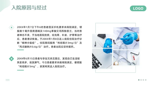 绿色简约精神科护理查房PPT模板宣传PPT动态PPT