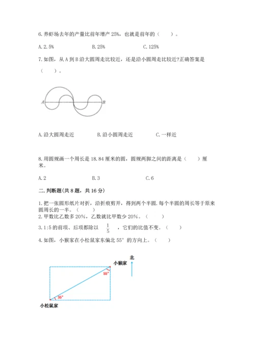 小学六年级上册数学期末测试卷含完整答案（典优）.docx