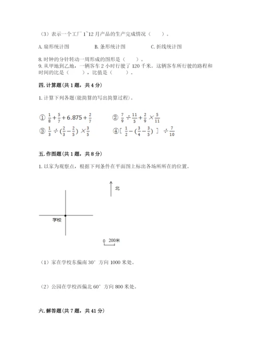 小学数学六年级上册期末考试试卷及答案（名校卷）.docx