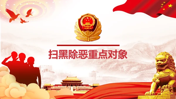 扫黑除恶打击犯罪PPT模板