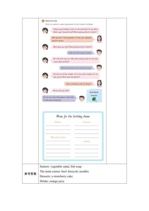 PEP 五上Unit3 What would you like 作业设计