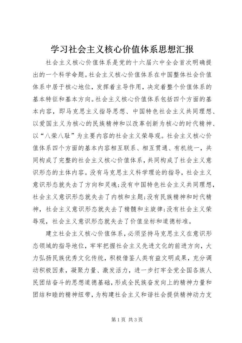 学习社会主义核心价值体系思想汇报.docx