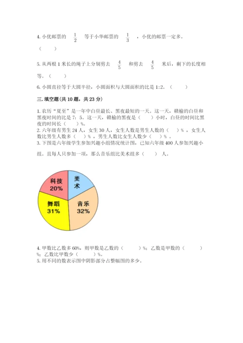 人教版六年级上册数学期末测试卷及参考答案【新】.docx