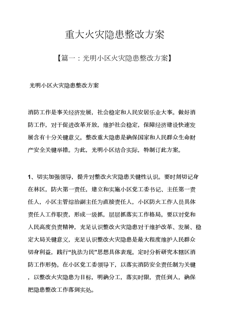 活动专项方案之重大火灾隐患整改专项方案.docx