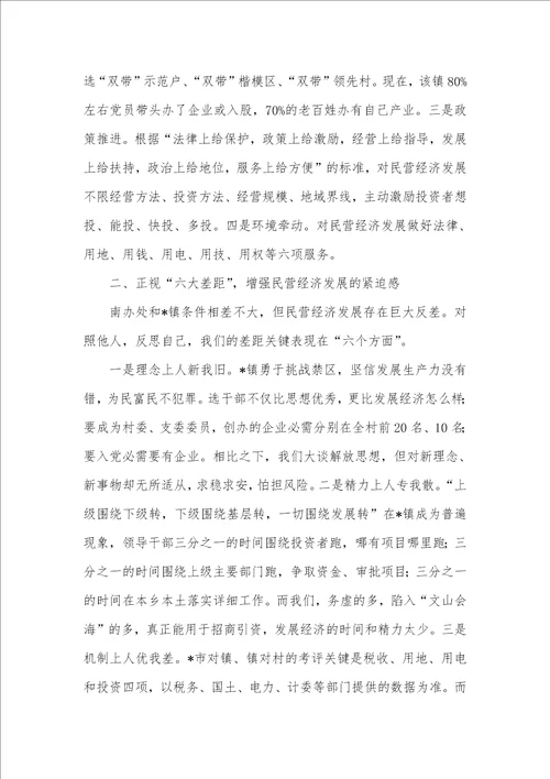 2021年镇经济发展的考察汇报