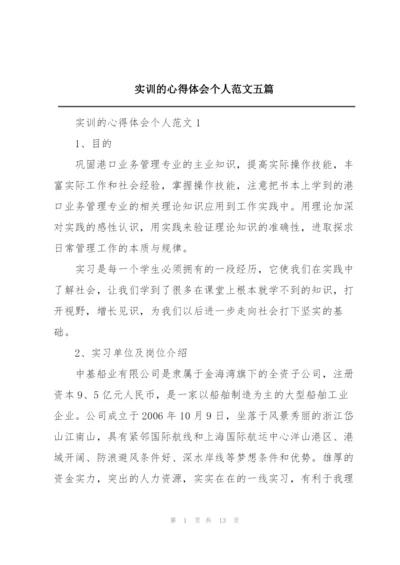 实训的心得体会个人范文五篇.docx