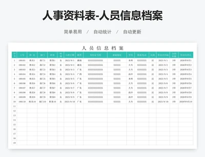 人事资料表-人员信息档案