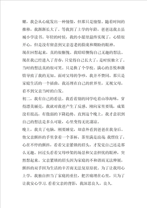 关于父亲最感人的演讲稿五篇