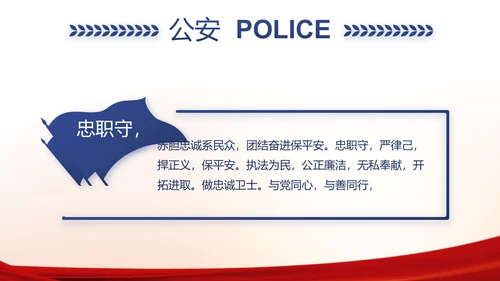 红色大气公安警察工作汇报PPT动态