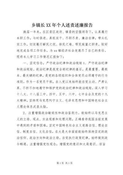 乡镇长某年个人述责述廉报告.docx