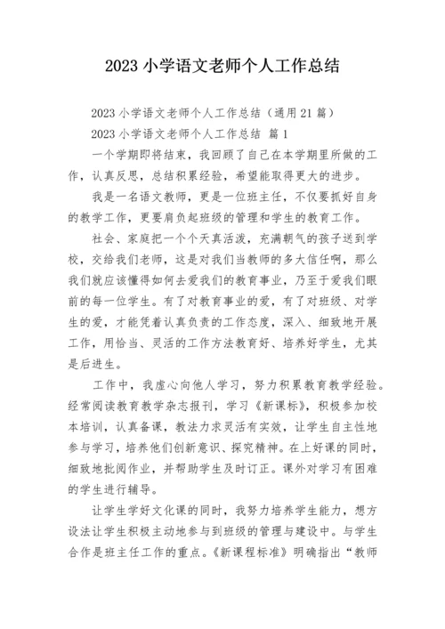 2023小学语文老师个人工作总结.docx