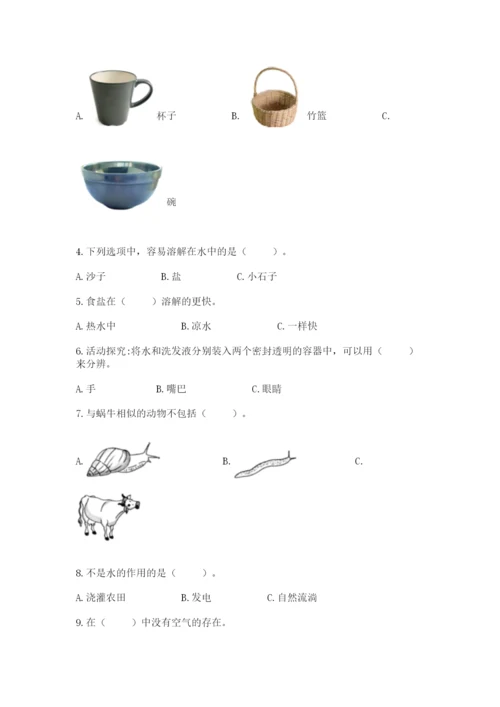 教科版一年级下册科学期末测试卷（全优）word版.docx