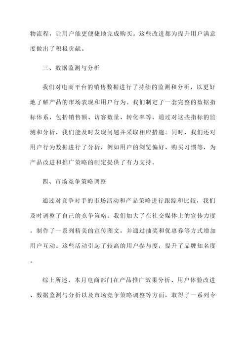 每月电商工作汇报