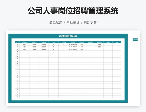 公司人事岗位招聘管理系统