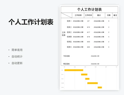 个人工作计划表