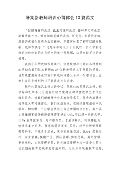 暑期新教师培训心得体会13篇范文.docx