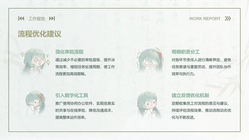 青黛此间中国风莫兰迪绿月度工作报告