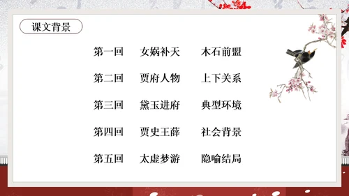 黛玉进贾府红楼梦大观园冬梅通用PPT模板