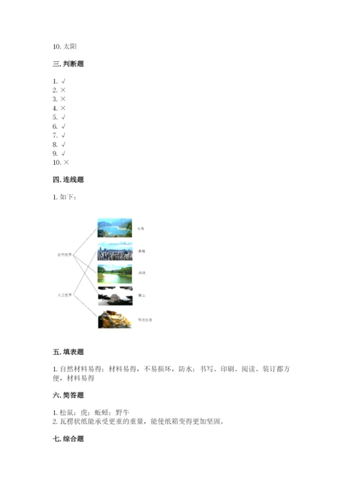 教科版科学二年级上册期末测试卷含答案【新】.docx