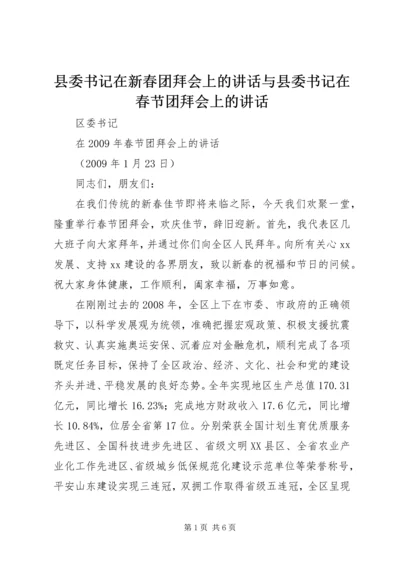 县委书记在新春团拜会上的讲话与县委书记在春节团拜会上的讲话 (2).docx