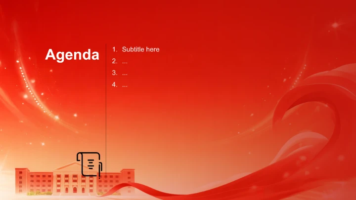 红色插画风红色教育PPT主题