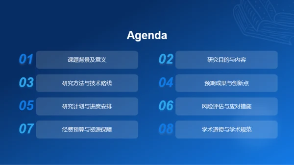 蓝色渐变研究课题开题报告PPT模板