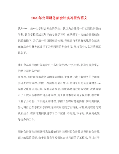 精编年公司财务部会计实习报告范文.docx