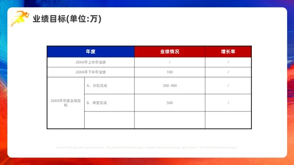 蓝色红色科技风销售年终工作总结PPT模板销售年终总结
