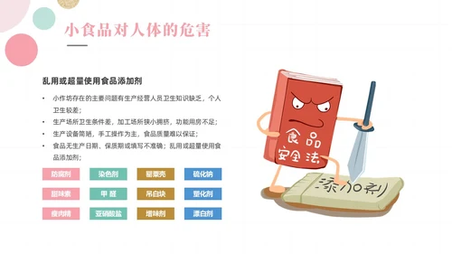 粉色绿色清新简约网格圆点小学生食品安全主题班会动态PPT食品安全宣传周