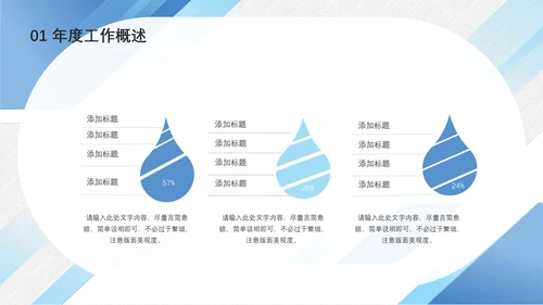 商务蓝公司企业年终总结汇报通用PPT模板