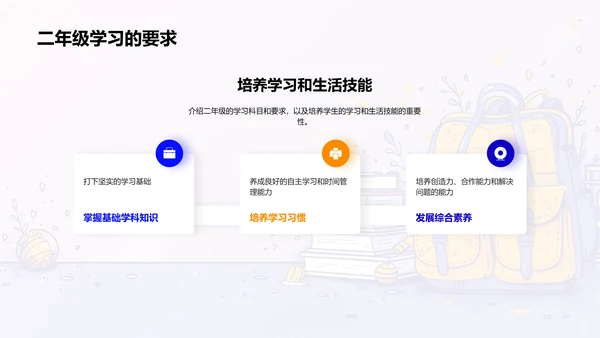 二年级学习生活指导PPT模板