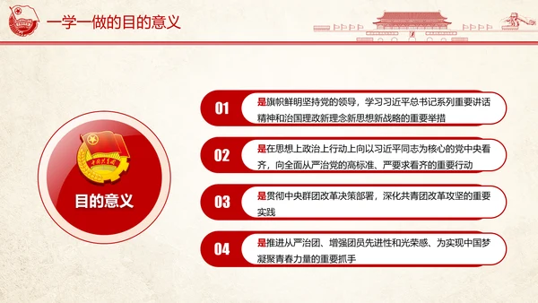 中国共青团一学一做ppt模板
