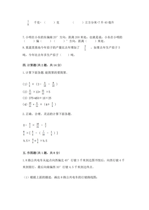 人教版六年级上册数学期中测试卷精品（精选题）.docx