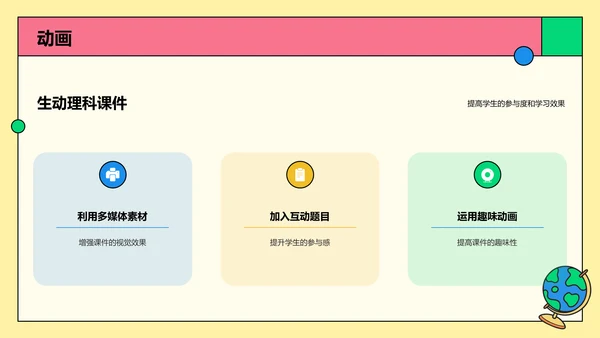彩色卡通插画启发式教学培训课件PPT模板