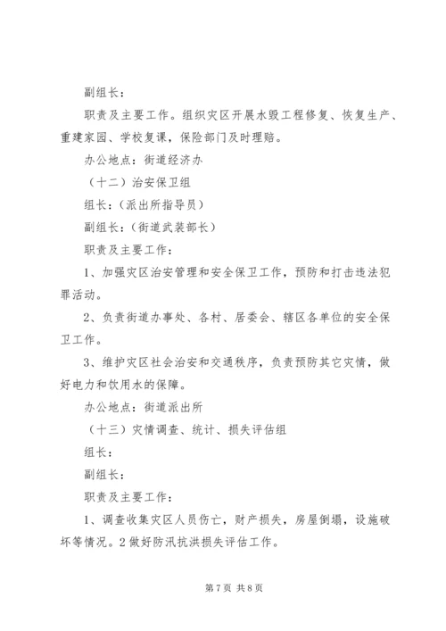 街道办防汛抗洪应急预案.docx