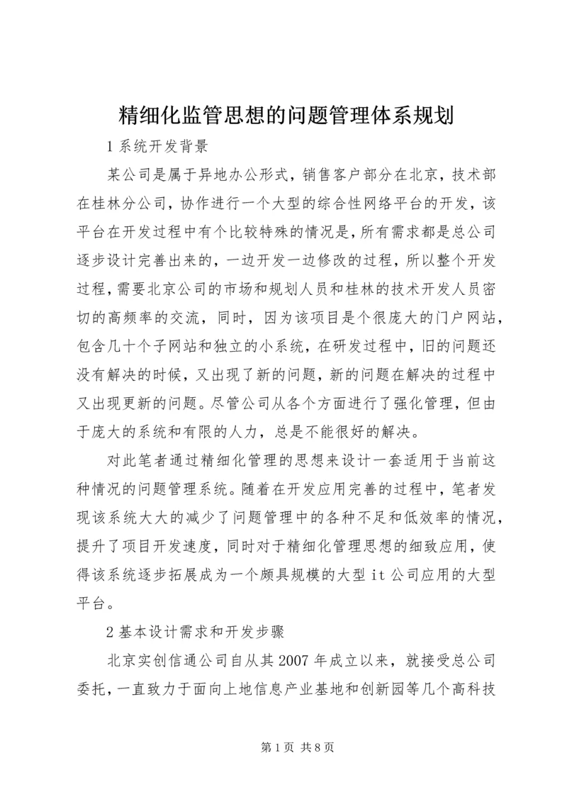 精细化监管思想的问题管理体系规划.docx