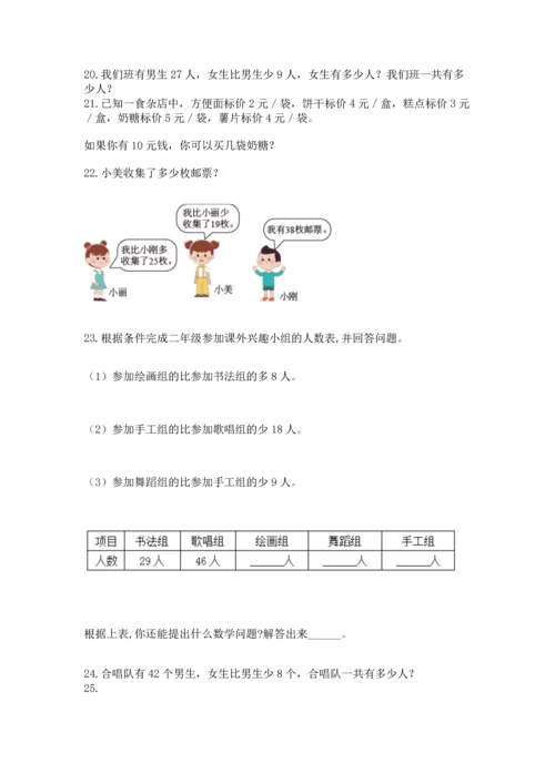 小学二年级上册数学应用题100道及答案【考点梳理】.docx