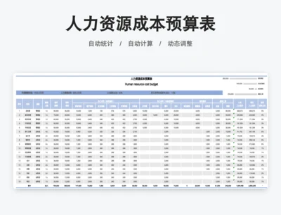 人力资源成本预算表