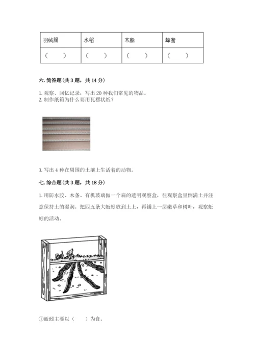 教科版科学二年级上册《期末测试卷》含完整答案（考点梳理）.docx