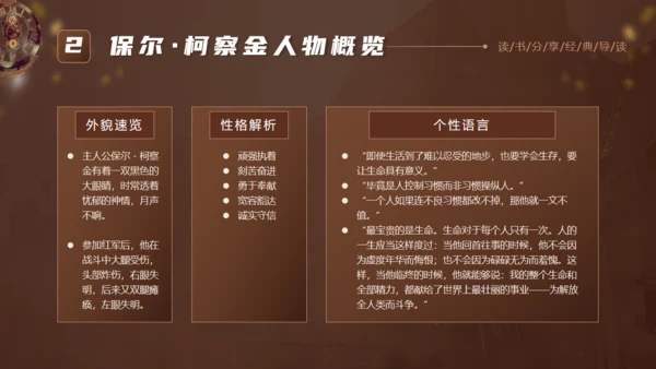 《钢铁是怎么炼成的》读书分享通用PPT模板