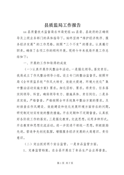 县质监局工作报告 (2).docx