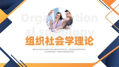 黄蓝色简约商务形状组织社会学理论PPT课件政务服务